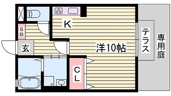 メゾン　ルエ西蒲田 ｜兵庫県姫路市広畑区西蒲田(賃貸アパート1R・1階・29.25㎡)の写真 その2