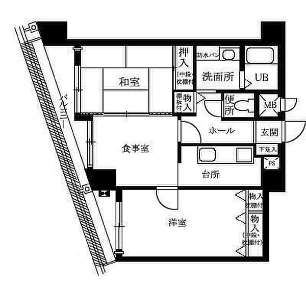 ライオンズマンション姫路 ｜兵庫県姫路市忍町(賃貸マンション2LDK・2階・52.80㎡)の写真 その2