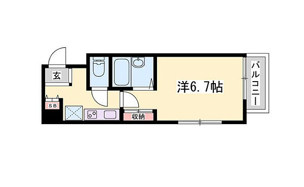 ジュネス姫路II ｜兵庫県姫路市飾磨区三宅1丁目(賃貸マンション1K・7階・22.51㎡)の写真 その2