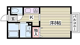 パセオ姫路　B棟  ｜ 兵庫県姫路市亀山1丁目（賃貸アパート1K・2階・26.49㎡） その2