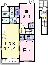 オワゾー・ブルーＡ  ｜ 兵庫県赤穂市砂子211（賃貸アパート2LDK・2階・56.34㎡） その2