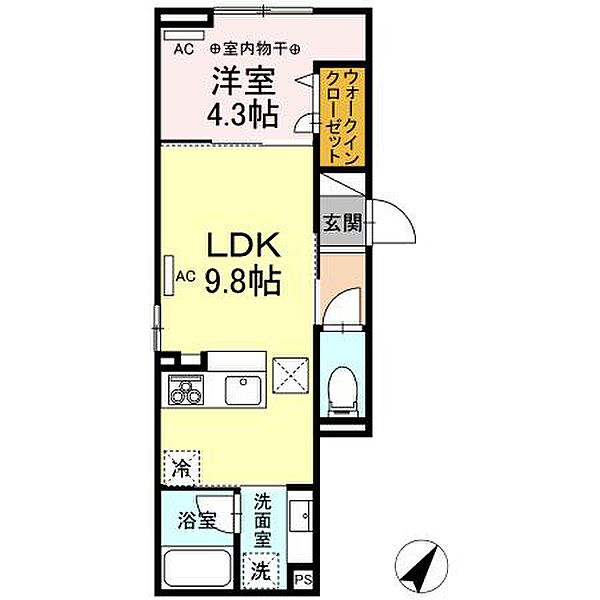 東京都町田市中町4丁目(賃貸アパート1LDK・1階・35.44㎡)の写真 その2