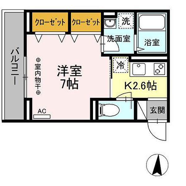 神奈川県大和市中央林間4丁目(賃貸アパート1K・2階・27.27㎡)の写真 その2