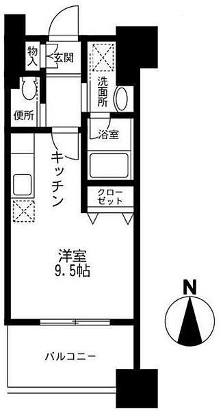 神奈川県海老名市中央2丁目(賃貸マンション1R・11階・26.00㎡)の写真 その2
