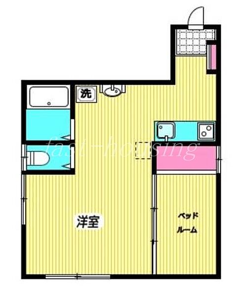 東京都国分寺市南町３丁目(賃貸アパート1R・3階・25.50㎡)の写真 その2