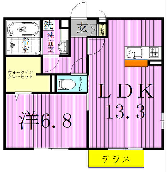 プラシード　カーサI 102｜千葉県松戸市和名ケ谷(賃貸アパート1LDK・1階・49.72㎡)の写真 その2