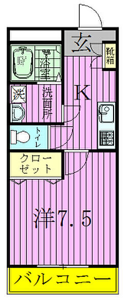 ポワール・K 102｜千葉県鎌ケ谷市新鎌ケ谷１丁目(賃貸アパート1K・1階・30.24㎡)の写真 その2