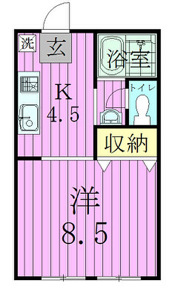 アップルTree 203｜千葉県松戸市栗山(賃貸アパート1K・2階・27.08㎡)の写真 その2