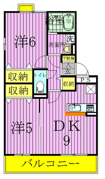 サンセゾン　ナツキ ｜千葉県松戸市八ケ崎６丁目(賃貸アパート2DK・2階・48.24㎡)の写真 その2