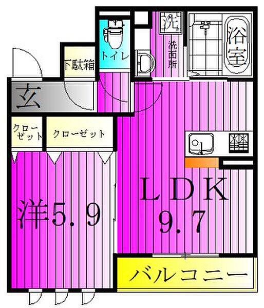 グランメゾン花 203｜千葉県松戸市新作(賃貸アパート1LDK・2階・40.03㎡)の写真 その2