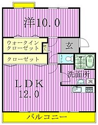 パティエール上本郷 4階1LDKの間取り