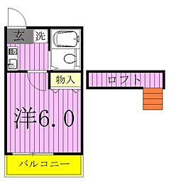 プレジオ南花島 1Kの間取図画像