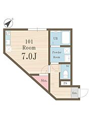 レジデンス新松戸 ワンルームの間取図画像