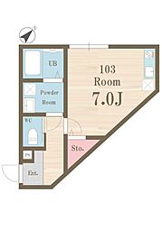 レジデンス新松戸 ワンルームの間取図画像