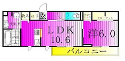 テルミドール 1LDKの間取図画像