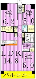 シティテラス松戸 3LDKの間取図画像