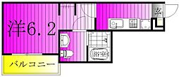 メゾングリーズ五香南 1Kの間取図画像
