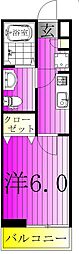 エクセラン上本郷II 1Kの間取図画像