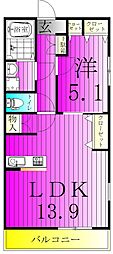 エクセラン上本郷II 1LDKの間取図画像