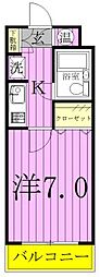 さが美松戸ハイツ第2 1Kの間取図画像