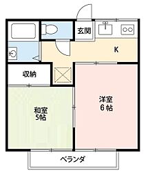 グリーンテリア第2 2Kの間取図画像