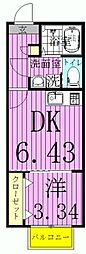リロアン新松戸 1DKの間取図画像