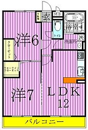 エスペランサ 2LDKの間取図画像