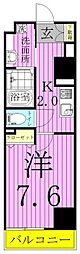 フェリスコート 1Kの間取図画像
