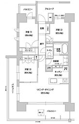 ルフォン松戸ザ・レジデンス 3LDKの間取図画像