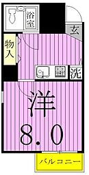 東洋ハイツ相模台 1Kの間取図画像