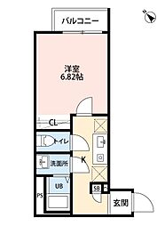 松戸市小金アパート 1Kの間取図画像