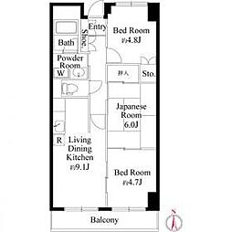 シャルネ95 3LDKの間取図画像