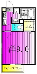 セレ柏 1Kの間取図画像