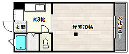 藤井マンション 1Kの間取図画像