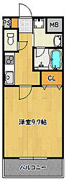 ショーソン上沢第2松村ビル 1Kの間取図画像