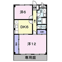 ウエストコートタニガミ 2DKの間取図画像