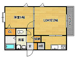 夢野町レジデンス 1LDKの間取図画像