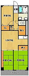 神戸湊町スカイハイツ 3DKの間取図画像