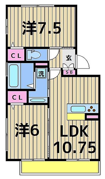 porte bleue（ポルトブルー） 301｜東京都足立区花畑２丁目(賃貸アパート2LDK・3階・53.79㎡)の写真 その2