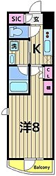 VERXEED綾瀬駅前 1Kの間取図画像