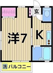 コーポラス五反野 1Kの間取図画像