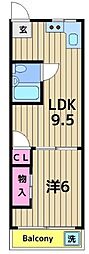 プラチナコート 1LDKの間取図画像