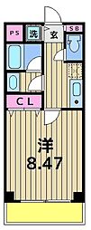 セ・パラン210 1Kの間取図画像