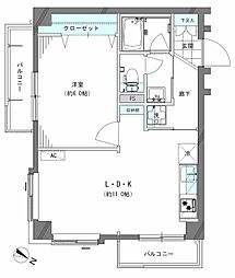 エストレーヴ板橋大山パークフロント 1LDKの間取図画像