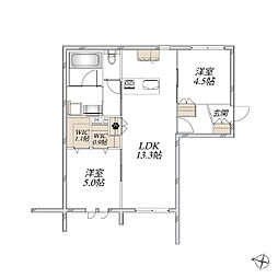 ヘーベルメゾンApartment 3412 2LDKの間取図画像