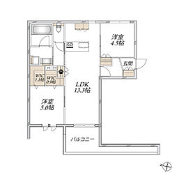 ヘーベルメゾンApartment 3412 2LDKの間取図画像