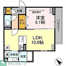 D Paina 菅馬場2B 301 3階1LDKの間取り