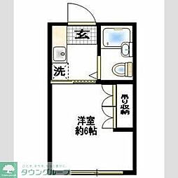 エンゼル西生田B 1Kの間取図画像