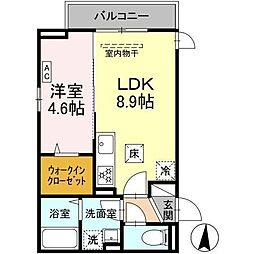D Paina宿河原7 1LDKの間取図画像