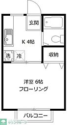 グリーンハイツ2 1Kの間取図画像